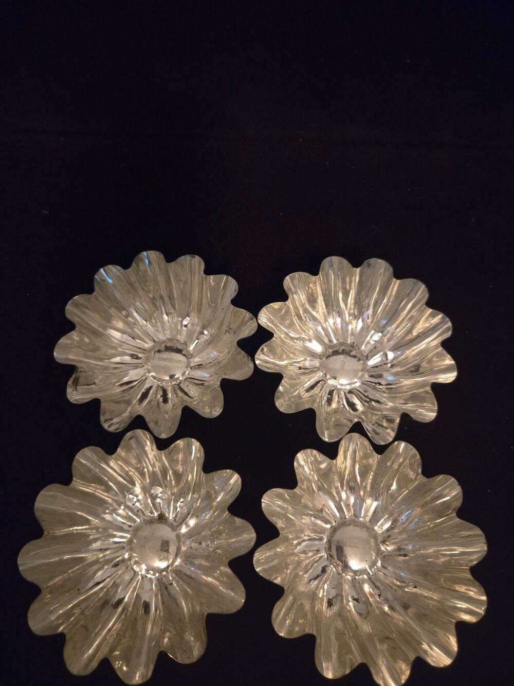 Vintage fluted metal baking molds